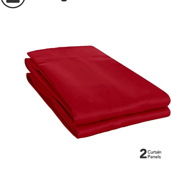 Deconovo Grommet Blackout Curtains - Red - Picture 5 of 6